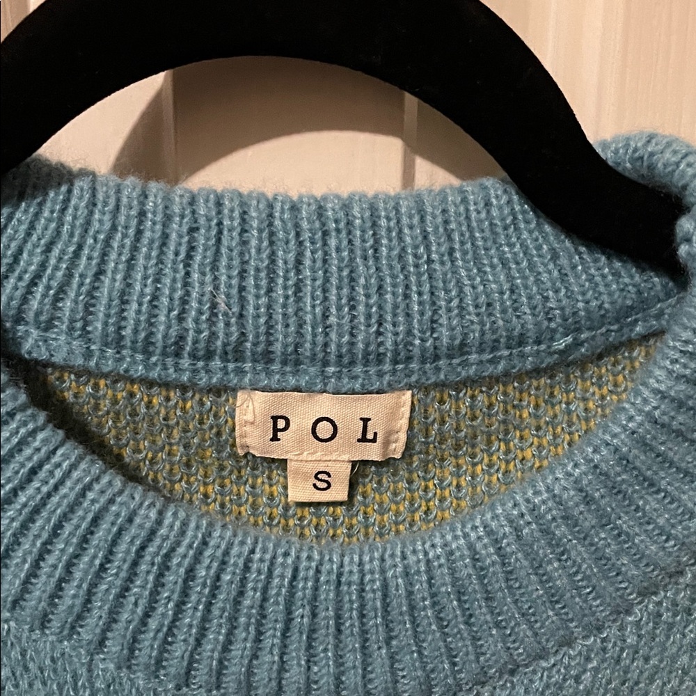 POL Women's Teal Sweater with Yellow Bow Details - Picture 2 of 10